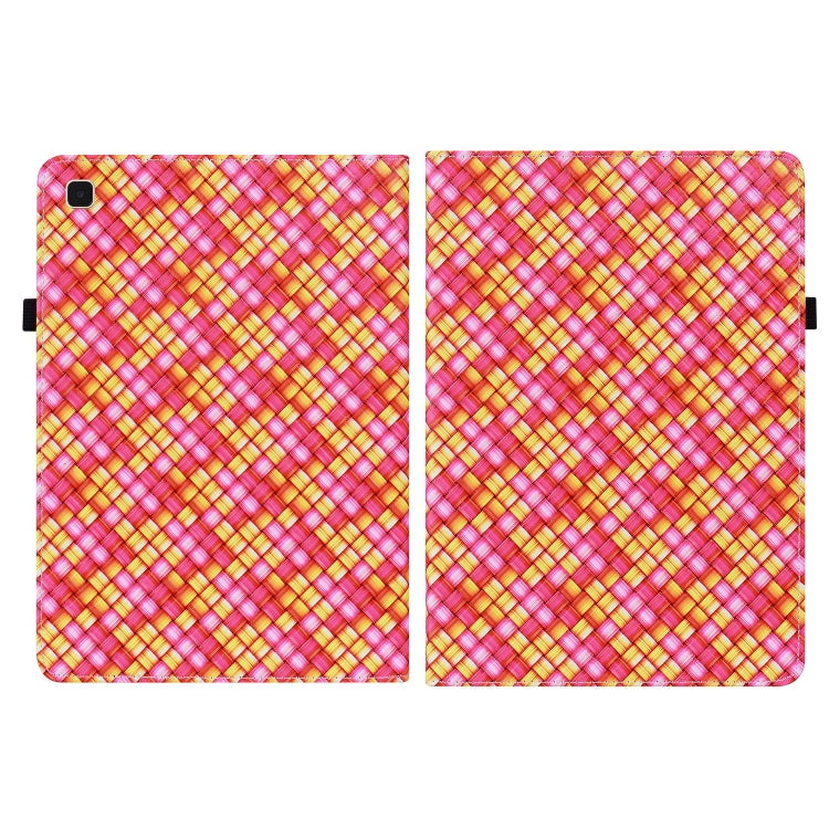For Samsung Galaxy Tab A7 10.4 2020 Color Weave Smart Leather Tablet Case(Rose Red) by buy2fix