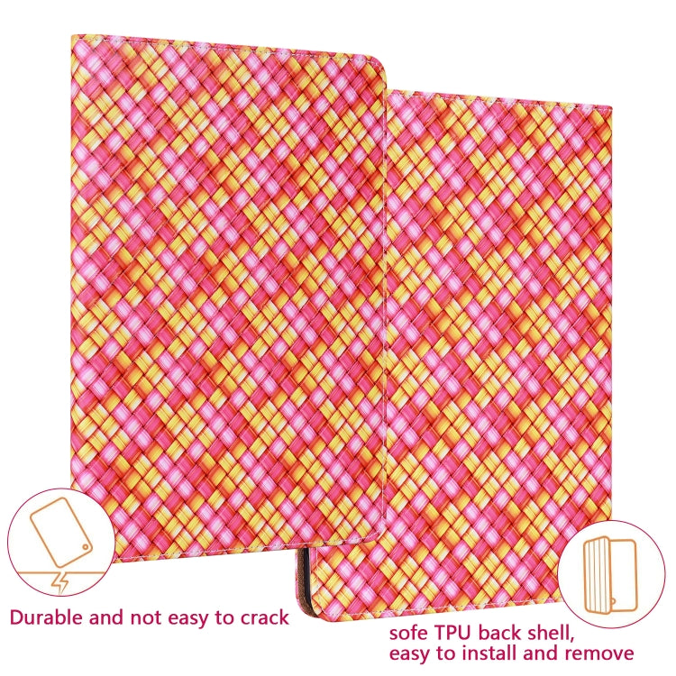 For Samsung Galaxy Tab A7 10.4 2020 Color Weave Smart Leather Tablet Case(Rose Red) by buy2fix