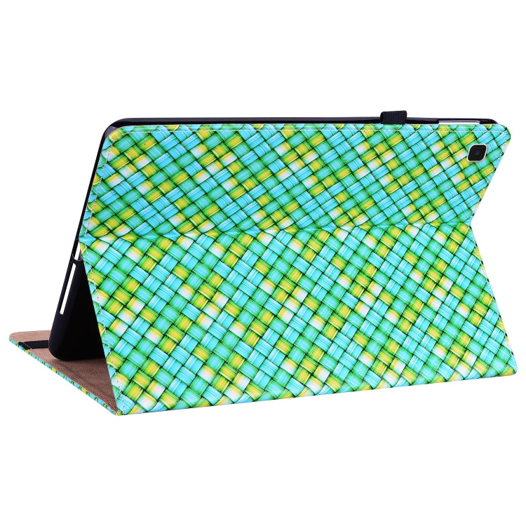 For Samsung Galaxy Tab A7 10.4 2020 Color Weave Smart Leather Tablet Case(Green) by buy2fix