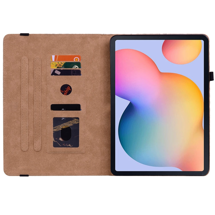 For Samsung Galaxy Tab S6 Lite Color Weave Smart Leather Tablet Case(Rainbow) by buy2fix