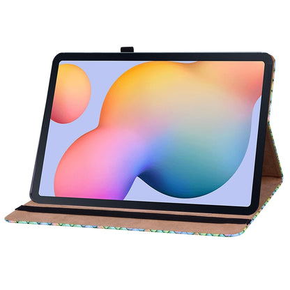 For Samsung Galaxy Tab S6 Lite Color Weave Smart Leather Tablet Case(Rainbow) by buy2fix