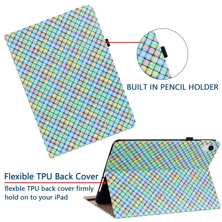 For Samsung Galaxy Tab S6 Lite Color Weave Smart Leather Tablet Case(Rainbow) by buy2fix