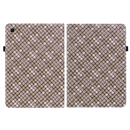 For Samsung Galaxy Tab S6 Lite Color Weave Smart Leather Tablet Case(Brown) by buy2fix