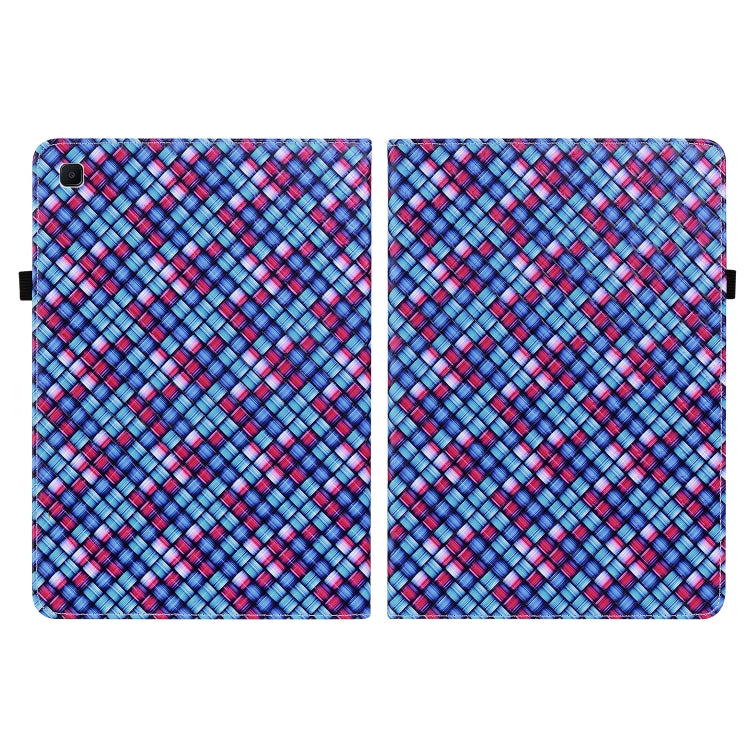 For Samsung Galaxy Tab S6 Lite Color Weave Smart Leather Tablet Case(Blue) by buy2fix