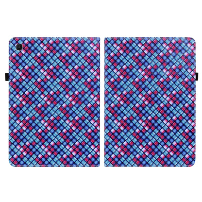 For Samsung Galaxy Tab S6 Lite Color Weave Smart Leather Tablet Case(Blue) by buy2fix