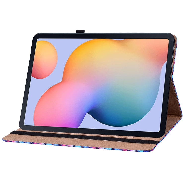 For Samsung Galaxy Tab S6 Lite Color Weave Smart Leather Tablet Case(Blue) by buy2fix