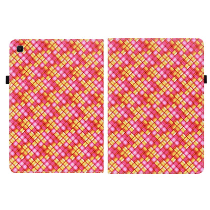 For Samsung Galaxy Tab S6 Lite Color Weave Smart Leather Tablet Case(Rose Red) by buy2fix