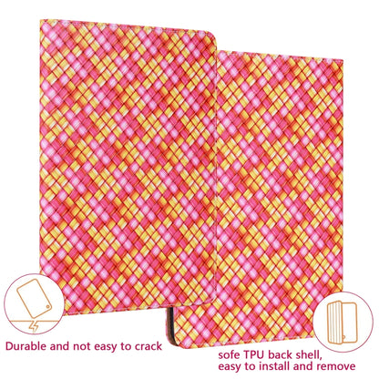 For Samsung Galaxy Tab S6 Lite Color Weave Smart Leather Tablet Case(Rose Red) by buy2fix