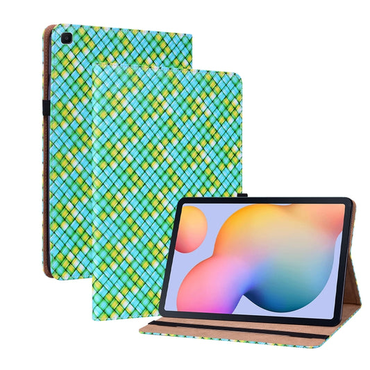 For Samsung Galaxy Tab S6 Lite Color Weave Smart Leather Tablet Case(Green) by buy2fix