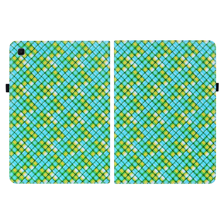 For Samsung Galaxy Tab S6 Lite Color Weave Smart Leather Tablet Case(Green) by buy2fix
