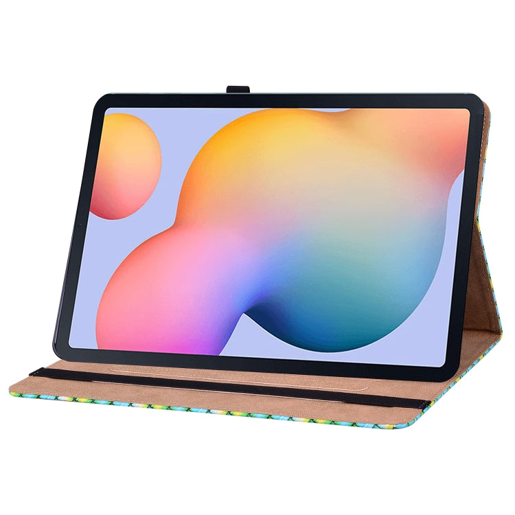 For Samsung Galaxy Tab S6 Lite Color Weave Smart Leather Tablet Case(Green) by buy2fix