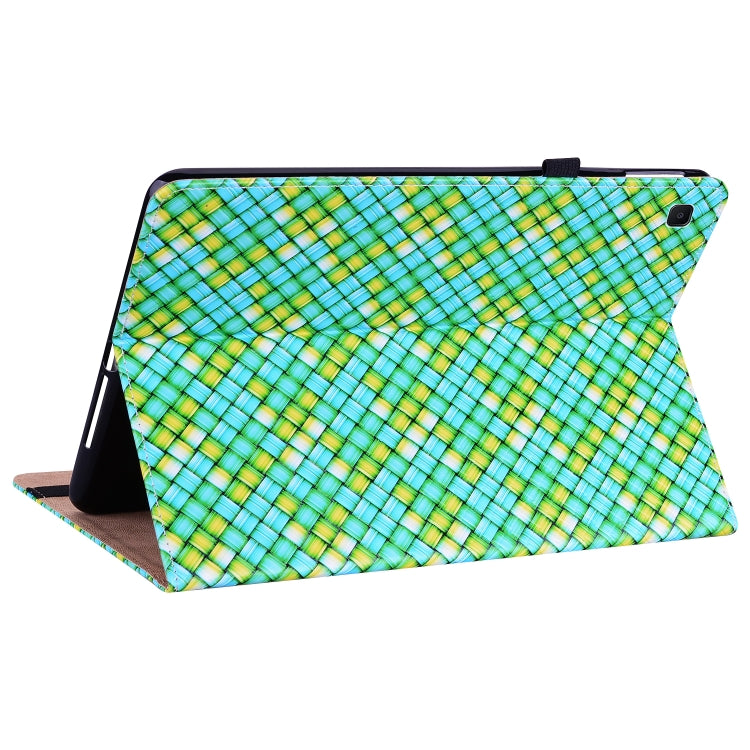 For Samsung Galaxy Tab S6 Lite Color Weave Smart Leather Tablet Case(Green) by buy2fix