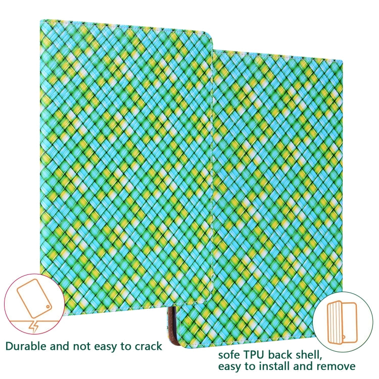 For Samsung Galaxy Tab S6 Lite Color Weave Smart Leather Tablet Case(Green) by buy2fix