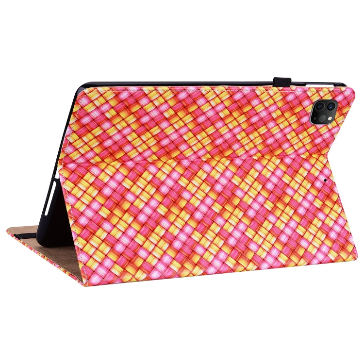 Color Weave Smart Leather Tablet Case For iPad Pro 11 2021 / 2020 / 2018 / Air 2020 10.9 (Rose Red) - iPad Pro 11 (2020) Cases by buy2fix | Online Shopping UK | buy2fix