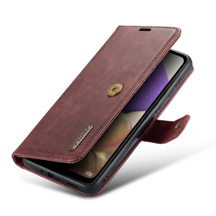 For Samsung Galaxy A33 5G DG.MING Crazy Horse Texture Detachable Magnetic Leather Phone Case(Red) by DG.MING