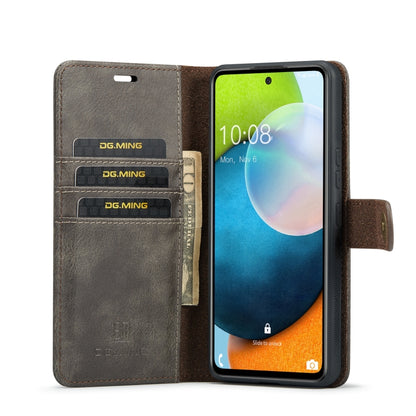 For Samsung Galaxy A53 5G DG.MING Crazy Horse Texture Detachable Magnetic Leather Phone Case(Grey) - Galaxy Phone Cases by DG.MING | Online Shopping UK | buy2fix