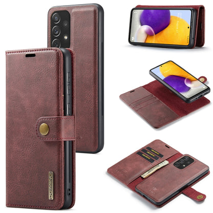 For Samsung Galaxy A73 5G DG.MING Crazy Horse Texture Detachable Magnetic Leather Phone Case(Red) by DG.MING