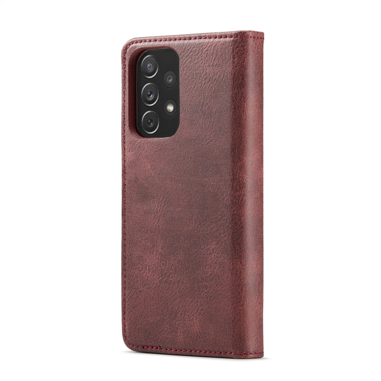 For Samsung Galaxy A73 5G DG.MING Crazy Horse Texture Detachable Magnetic Leather Phone Case(Red) by DG.MING