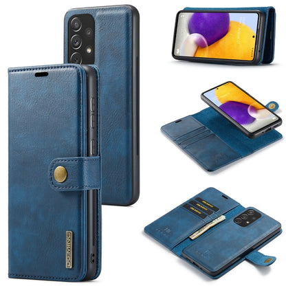 For Samsung Galaxy A73 5G DG.MING Crazy Horse Texture Detachable Magnetic Leather Phone Case(Blue) by DG.MING