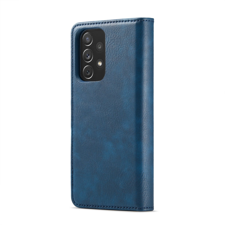 For Samsung Galaxy A73 5G DG.MING Crazy Horse Texture Detachable Magnetic Leather Phone Case(Blue) by DG.MING