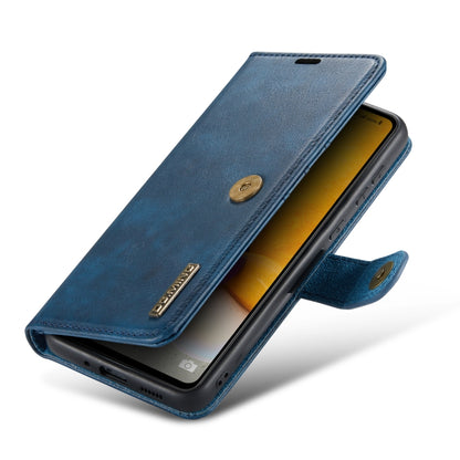 For Samsung Galaxy A73 5G DG.MING Crazy Horse Texture Detachable Magnetic Leather Phone Case(Blue) by DG.MING