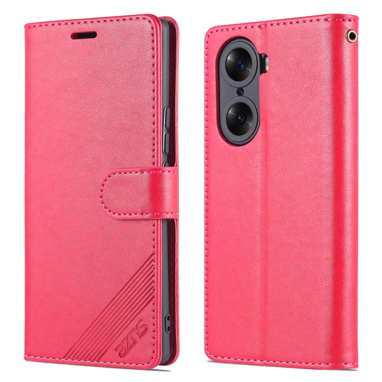 For Honor 60 AZNS Sheepskin Texture Flip Leather Phone Case(Red) - Honor Cases by AZNS | Online Shopping UK | buy2fix