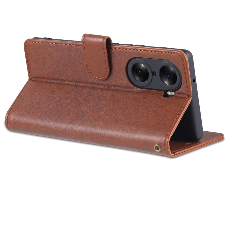 For Honor 60 Pro AZNS Sheepskin Texture Flip Leather Phone Case(Brown) - Honor Cases by AZNS | Online Shopping UK | buy2fix