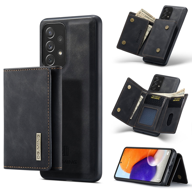 For Samsung Galaxy A73 5G DG.MING M1 Series 3-Fold Multi Card Wallet Phone Case(Black) by DG.MING