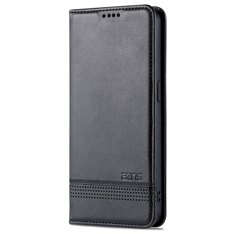 For OPPO Reno7 AZNS Magnetic Calf Texture Horizontal Flip Leather Phone Case(Black) - Huawei Cases by AZNS | Online Shopping UK | buy2fix