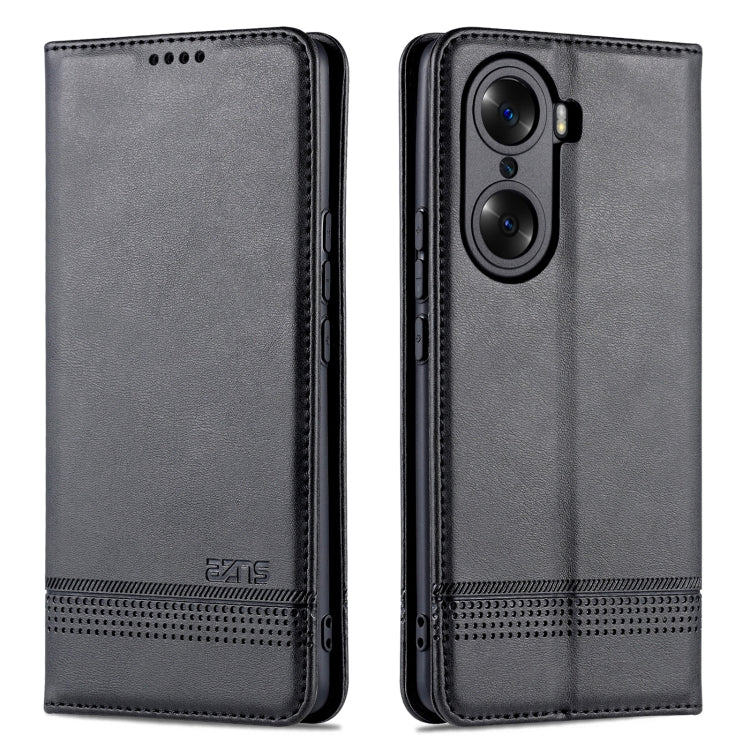 For Honor 60 Pro AZNS Magnetic Calf Texture Horizontal Flip Leather Phone Case(Black) - Honor Cases by AZNS | Online Shopping UK | buy2fix