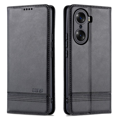 For Honor 60 Pro AZNS Magnetic Calf Texture Horizontal Flip Leather Phone Case(Black) - Honor Cases by AZNS | Online Shopping UK | buy2fix