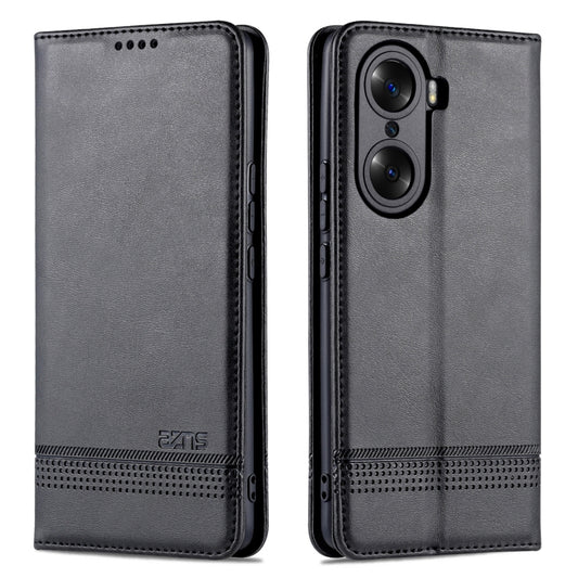 For Honor 60 Pro AZNS Magnetic Calf Texture Horizontal Flip Leather Phone Case(Black) - Honor Cases by AZNS | Online Shopping UK | buy2fix