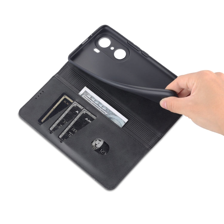 For Honor 60 Pro AZNS Magnetic Calf Texture Horizontal Flip Leather Phone Case(Black) - Honor Cases by AZNS | Online Shopping UK | buy2fix