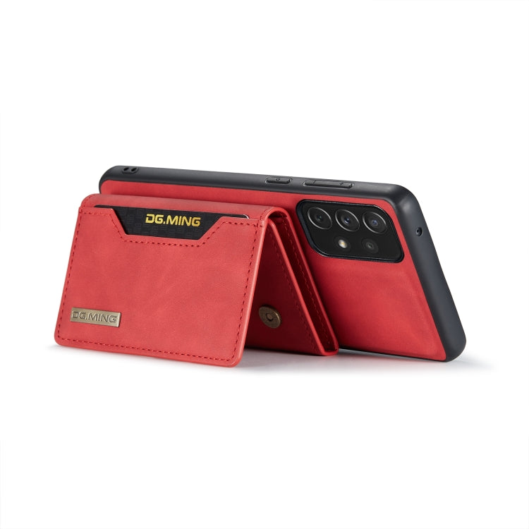 For Samsung Galaxy A33 5G DG.MING M2 Series 3-Fold Multi Card Bag Phone Case(Red) - Galaxy Phone Cases by DG.MING | Online Shopping UK | buy2fix