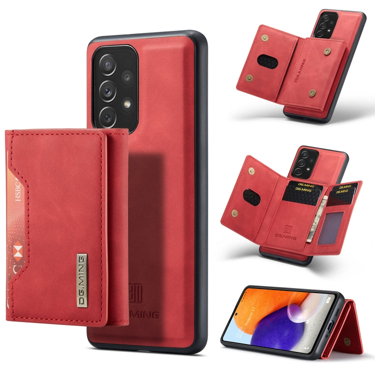 For Samsung Galaxy A73 5G DG.MING M2 Series 3-Fold Multi Card Bag + Phone Case(Red) - Galaxy Phone Cases by DG.MING | Online Shopping UK | buy2fix