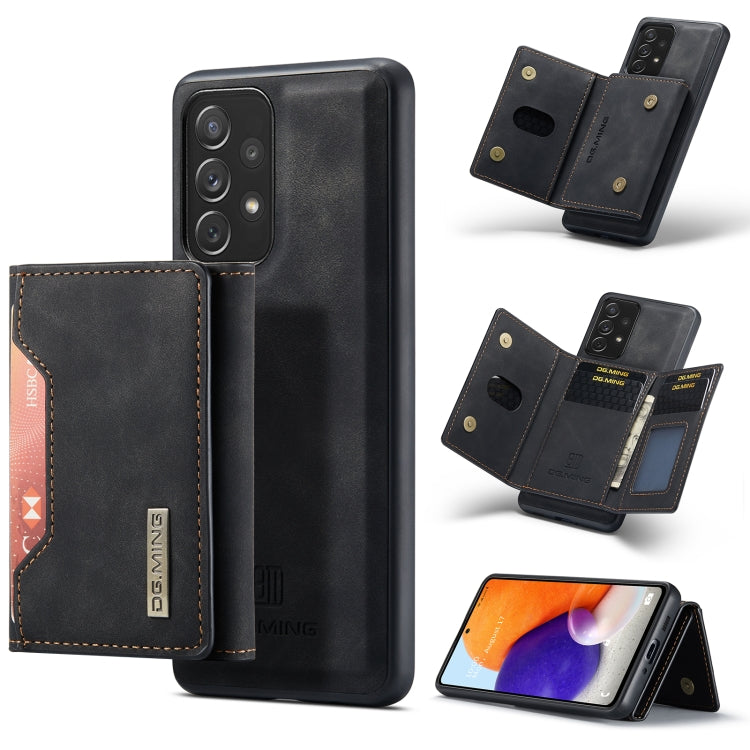For Samsung Galaxy A73 5G DG.MING M2 Series 3-Fold Multi Card Bag + Phone Case(Black) by DG.MING
