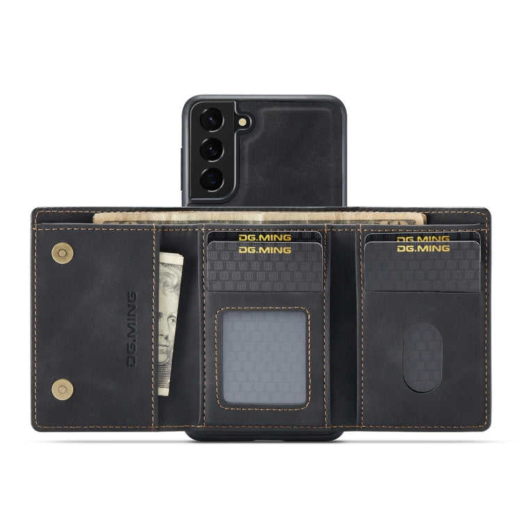 For Samsung Galaxy S22+ 5G DG.MING M1 Series 3-Fold Multi Card Wallet Phone Case(Black) by DG.MING