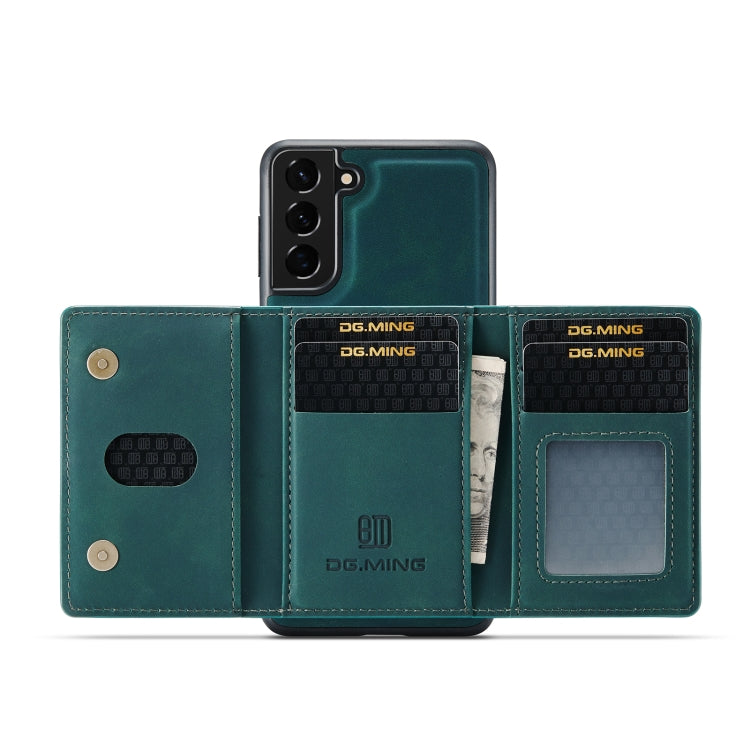 For Samsung Galaxy S22+ 5G DG.MING M2 Series 3-Fold Multi Card Bag Back Cover Phone Case(Green) by DG.MING