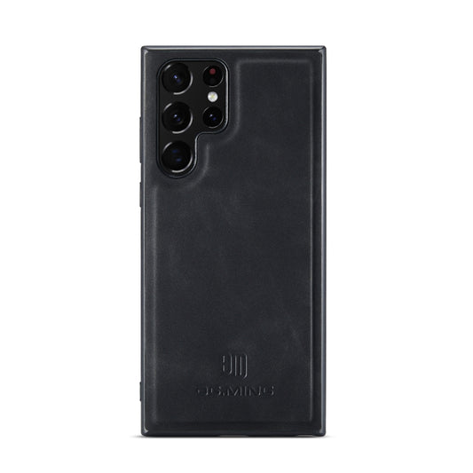 For Samsung Galaxy S22 Ultra 5G DG.MING M2 Series 3-Fold Multi Card Bag Back Cover Phone Case(Black) by DG.MING
