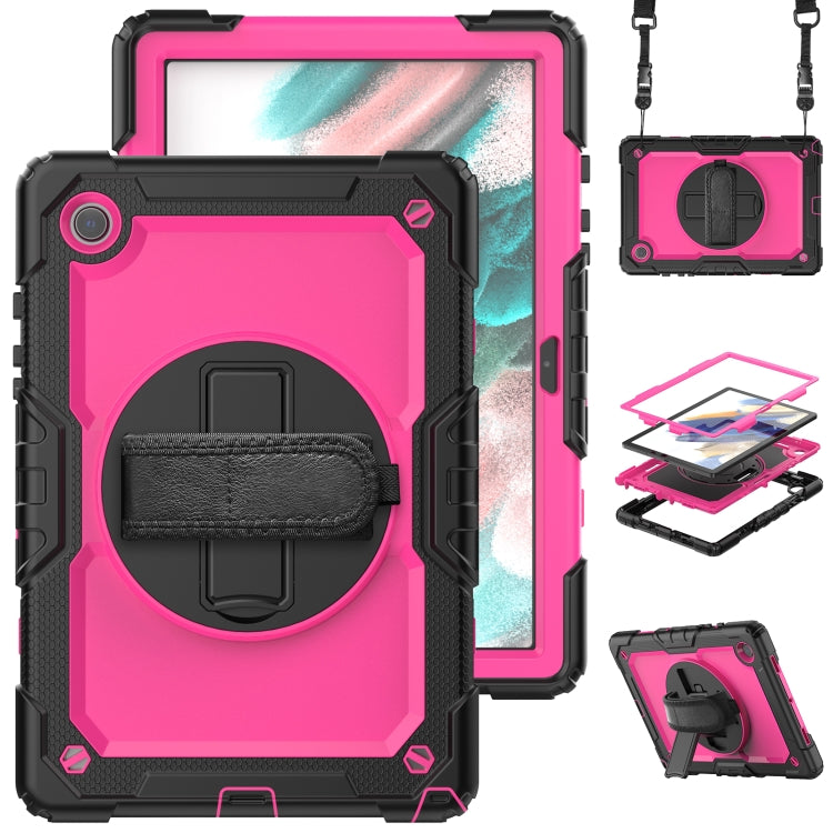 For Samsung Galaxy Tab A8 10.5 2021 X200 / X205 Silicone + PC Tablet Case(Rose Red + Black) - Other Galaxy Tab PC by buy2fix | Online Shopping UK | buy2fix