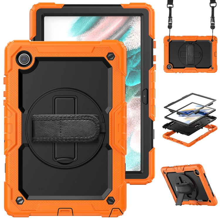 For Samsung Galaxy Tab A8 10.5 2021 X200 / X205 Silicone + PC Tablet Case(Black + Orange) - Other Galaxy Tab PC by buy2fix | Online Shopping UK | buy2fix