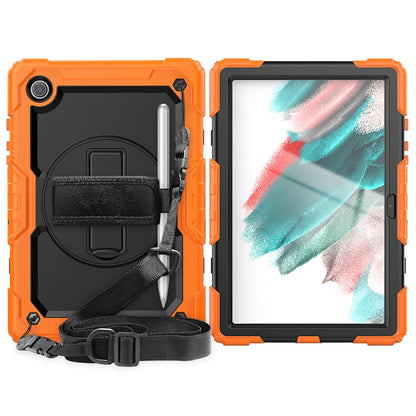 For Samsung Galaxy Tab A8 10.5 2021 X200 / X205 Silicone + PC Tablet Case(Black + Orange) - Other Galaxy Tab PC by buy2fix | Online Shopping UK | buy2fix