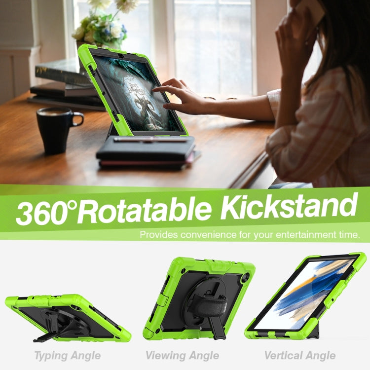 For Samsung Galaxy Tab A8 10.5 2021 X200 / X205 Silicone + PC Tablet Case(Black + Yellow Green) - Other Galaxy Tab PC by buy2fix | Online Shopping UK | buy2fix