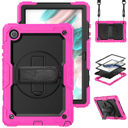 For Samsung Galaxy Tab A8 10.5 2021 X200 / X205 Silicone + PC Tablet Case(Black + Rose Red) - Other Galaxy Tab PC by buy2fix | Online Shopping UK | buy2fix