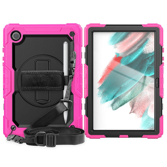 For Samsung Galaxy Tab A8 10.5 2021 X200 / X205 Silicone + PC Tablet Case(Black + Rose Red) - Other Galaxy Tab PC by buy2fix | Online Shopping UK | buy2fix