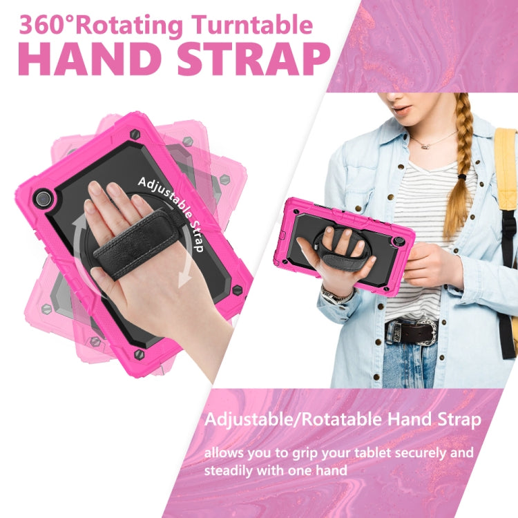 For Samsung Galaxy Tab A8 10.5 2021 X200 / X205 Silicone + PC Tablet Case(Black + Rose Red) - Other Galaxy Tab PC by buy2fix | Online Shopping UK | buy2fix