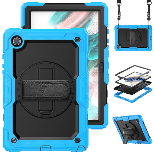 For Samsung Galaxy Tab A8 10.5 2021 X200 / X205 Silicone + PC Tablet Case(Black + Light Blue) - Other Galaxy Tab PC by buy2fix | Online Shopping UK | buy2fix