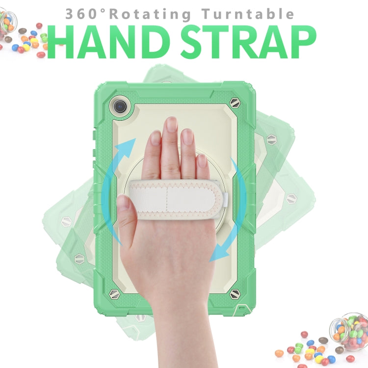 For Samsung Galaxy Tab A8 10.5 2021 X200 / X205 Silicone + PC Tablet Case(Beige + Light Green) - Other Galaxy Tab PC by buy2fix | Online Shopping UK | buy2fix