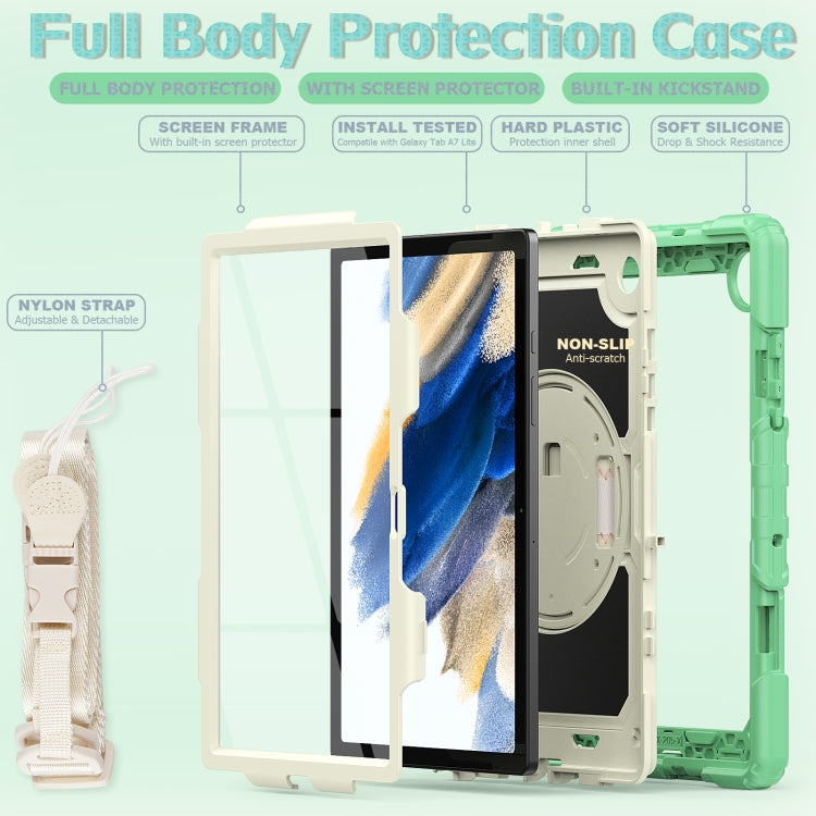 For Samsung Galaxy Tab A8 10.5 2021 X200 / X205 Silicone + PC Tablet Case(Beige + Light Green) - Other Galaxy Tab PC by buy2fix | Online Shopping UK | buy2fix