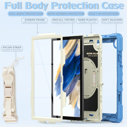 For Samsung Galaxy Tab A8 10.5 2021 X200 / X205 Silicone + PC Tablet Case(Beige + Cyan) - Other Galaxy Tab PC by buy2fix | Online Shopping UK | buy2fix